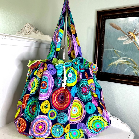 Gypsea Blue Handbags - GypSea Blue Bicycle Basket Liner/Bag/Tote